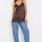 Noir Satin Lace Trim Cami