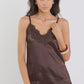 Noir Satin Lace Trim Cami