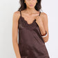 Noir Satin Lace Trim Cami