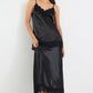 Noir Satin Lace Trim Cami
