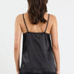 Noir Satin Lace Trim Cami