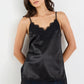Noir Satin Lace Trim Cami
