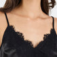 Noir Satin Lace Trim Cami