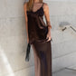 Noir Satin Lace Trim Cami