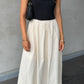 Obsidian Black and Ecru Square Neck Contrast Midi Dress