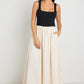 Obsidian Black and Ecru Square Neck Contrast Midi Dress