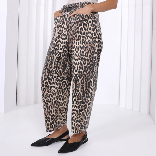 Leo Barrel Jeans - Leopard