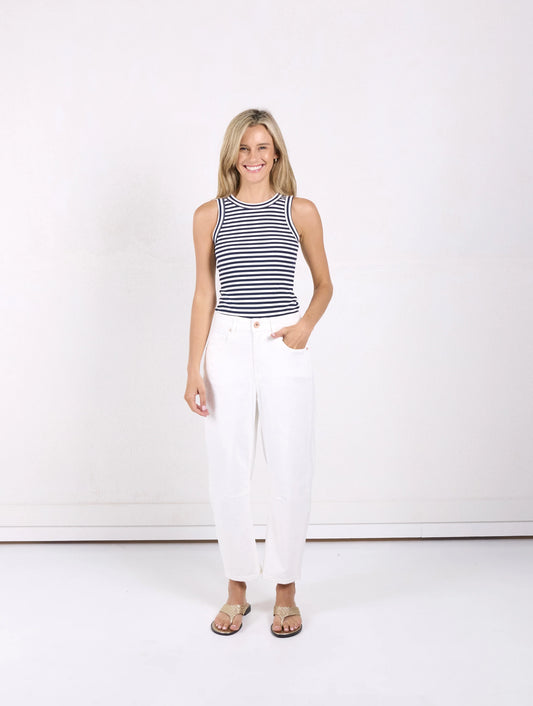 Toni Barrel Jeans - White