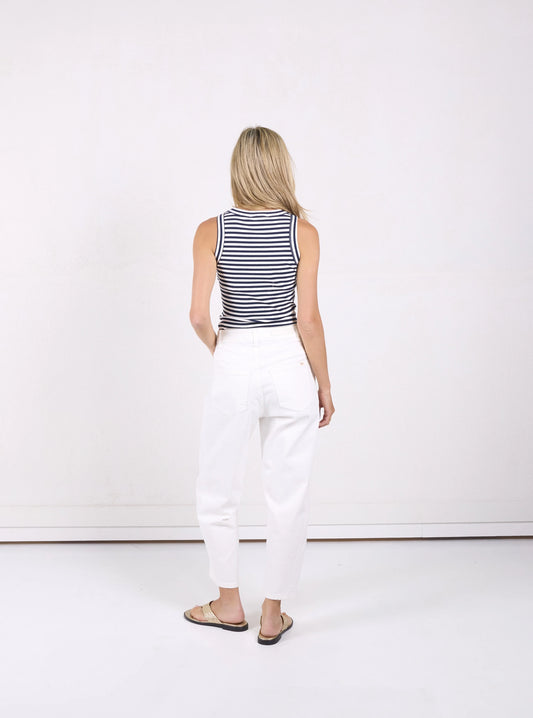 Toni Barrel Jeans - White