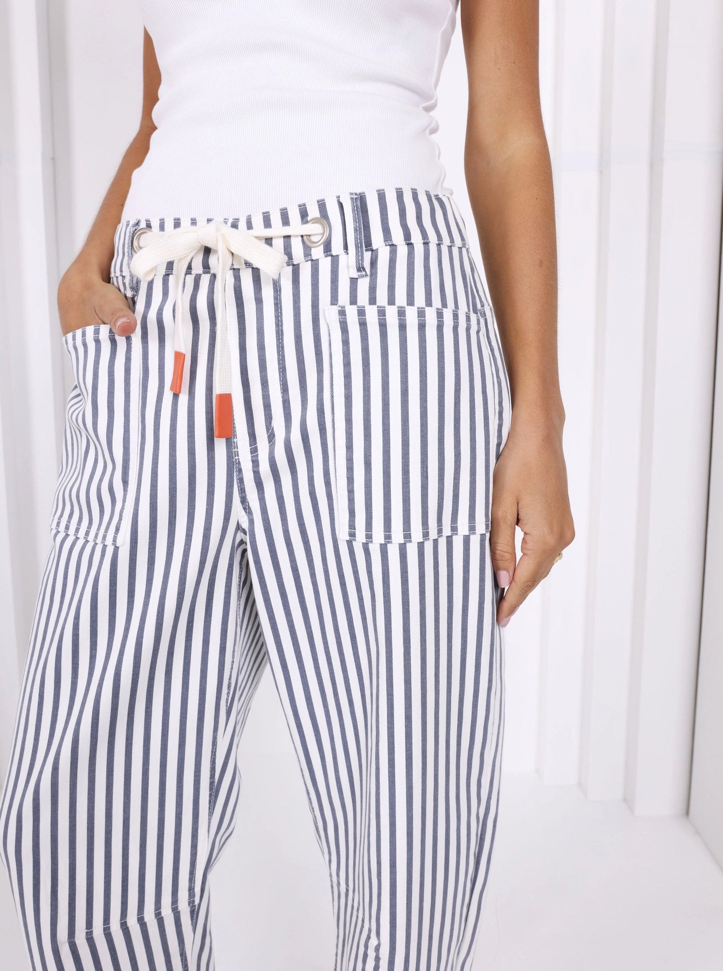 Carter Barrel Jeans - Navy Stripe