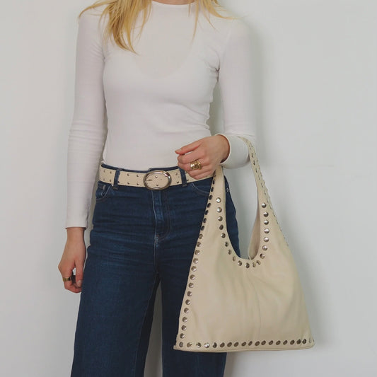 Jenna Hobo Bag - Cream