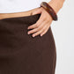 Bliss Dark Chocolate Linen Bias Midi Skirt