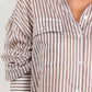 Preppy Stripe Pocket Front Shirt