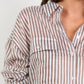 Preppy Stripe Pocket Front Shirt