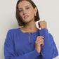 Release True Blue Cropped Crewneck Cardigan