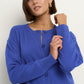 Release True Blue Cropped Crewneck Cardigan