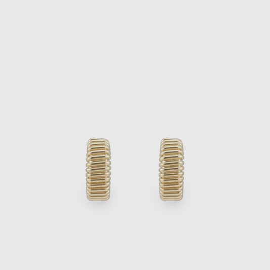 Ridged Hoops Gold