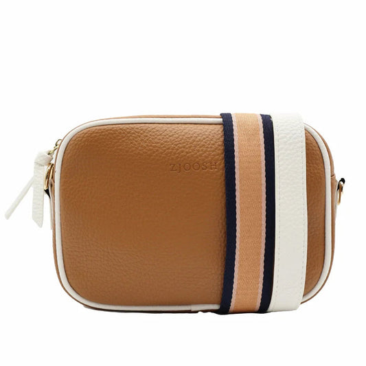Ruby Sports Cross Body Bag Dual Tone Tan/White