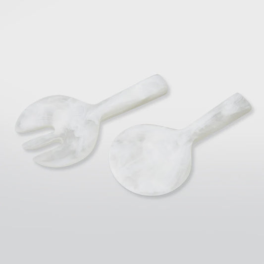 Short Handle Servers - White Swirl