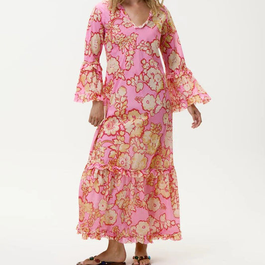 Long Indi-Coral Bay-Cotton-Pink Dress