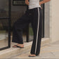 Townie Black Matte Stripe Side Tape Wide Leg Pants