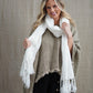 Audrey Mesh Scarf with Fringe - White