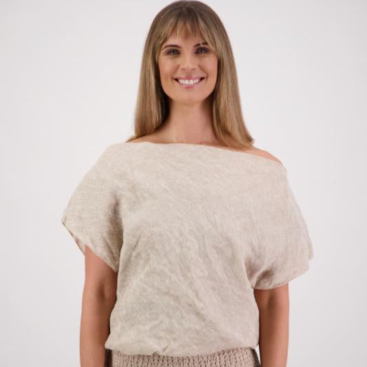 Shelby Linen Top - Natural