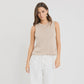 Salute Sand Relaxed Sleeveless Knit Tank Top
