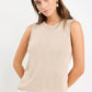 Salute Sand Relaxed Sleeveless Knit Tank Top