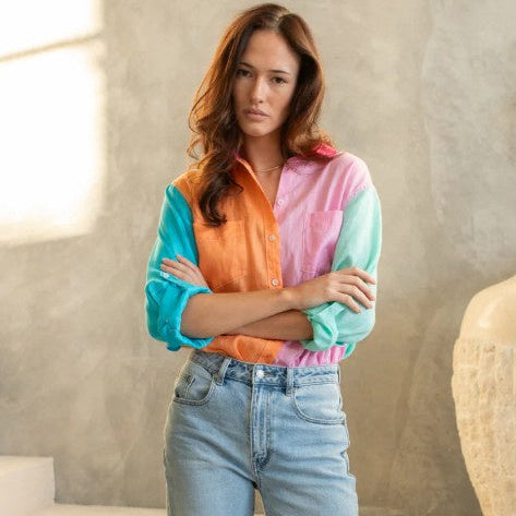 The Boyfriend Linen Shirt - Hopscotch