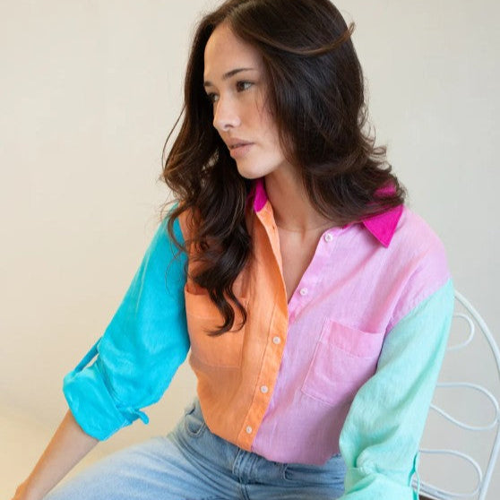 The Boyfriend Linen Shirt - Hopscotch