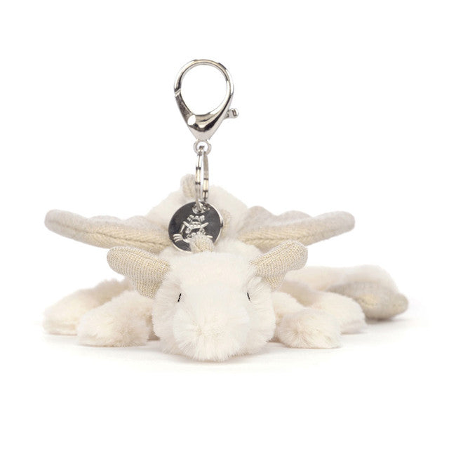 Jellycat - Dragon Bag Charm Snow