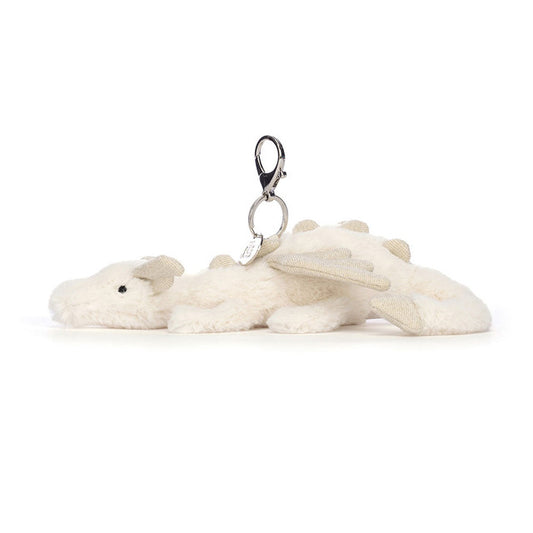 Jellycat - Dragon Bag Charm Snow