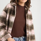 Solace Chocolate/Pink Check Oversized Shacket
