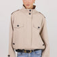 Squad Taupe Funnel Neck Trench Jacket