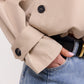 Squad Taupe Funnel Neck Trench Jacket