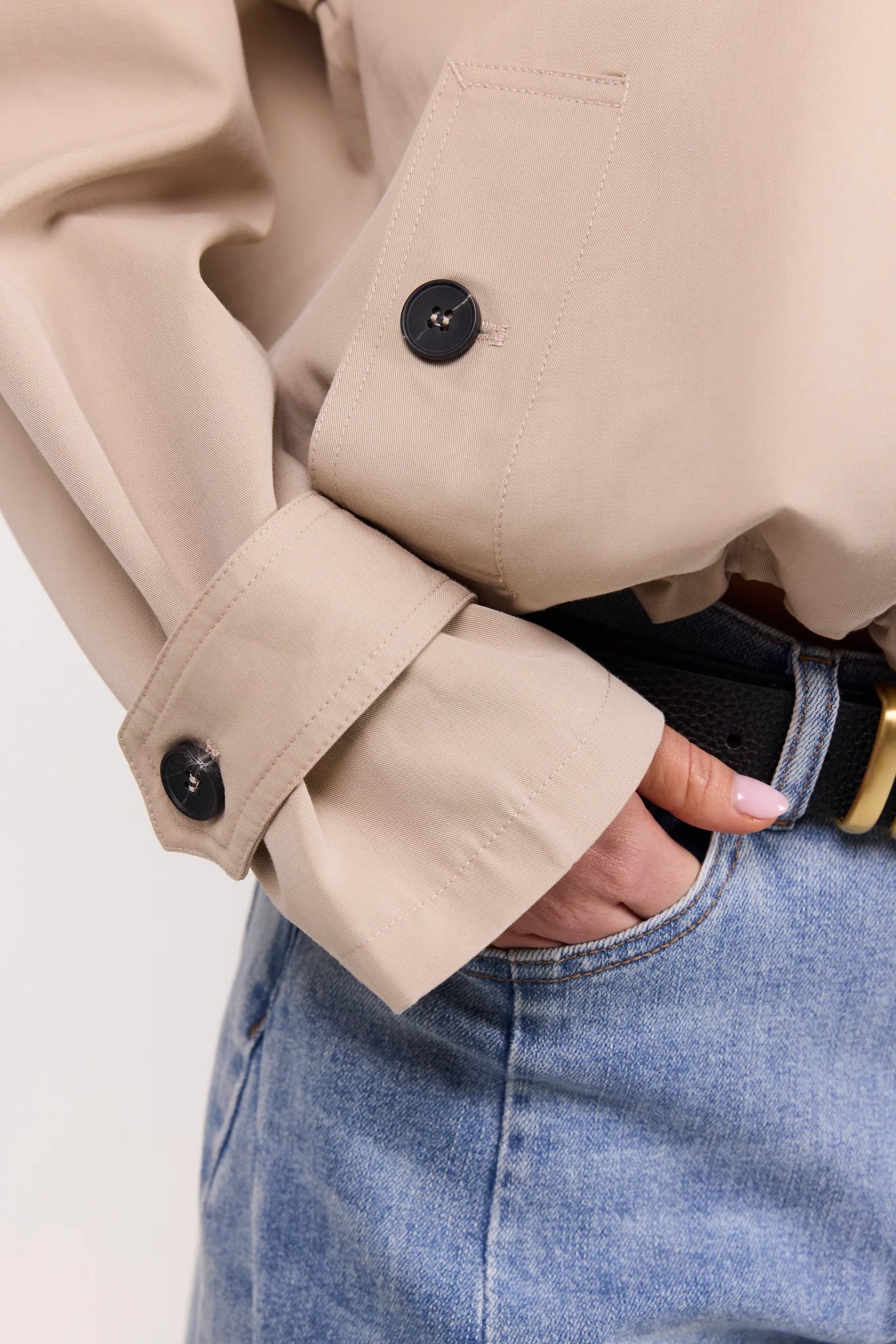 Squad Taupe Funnel Neck Trench Jacket