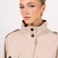 Squad Taupe Funnel Neck Trench Jacket