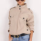 Squad Taupe Funnel Neck Trench Jacket
