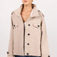 Squad Taupe Funnel Neck Trench Jacket