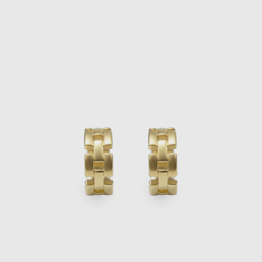 Square Link Hoops Gold