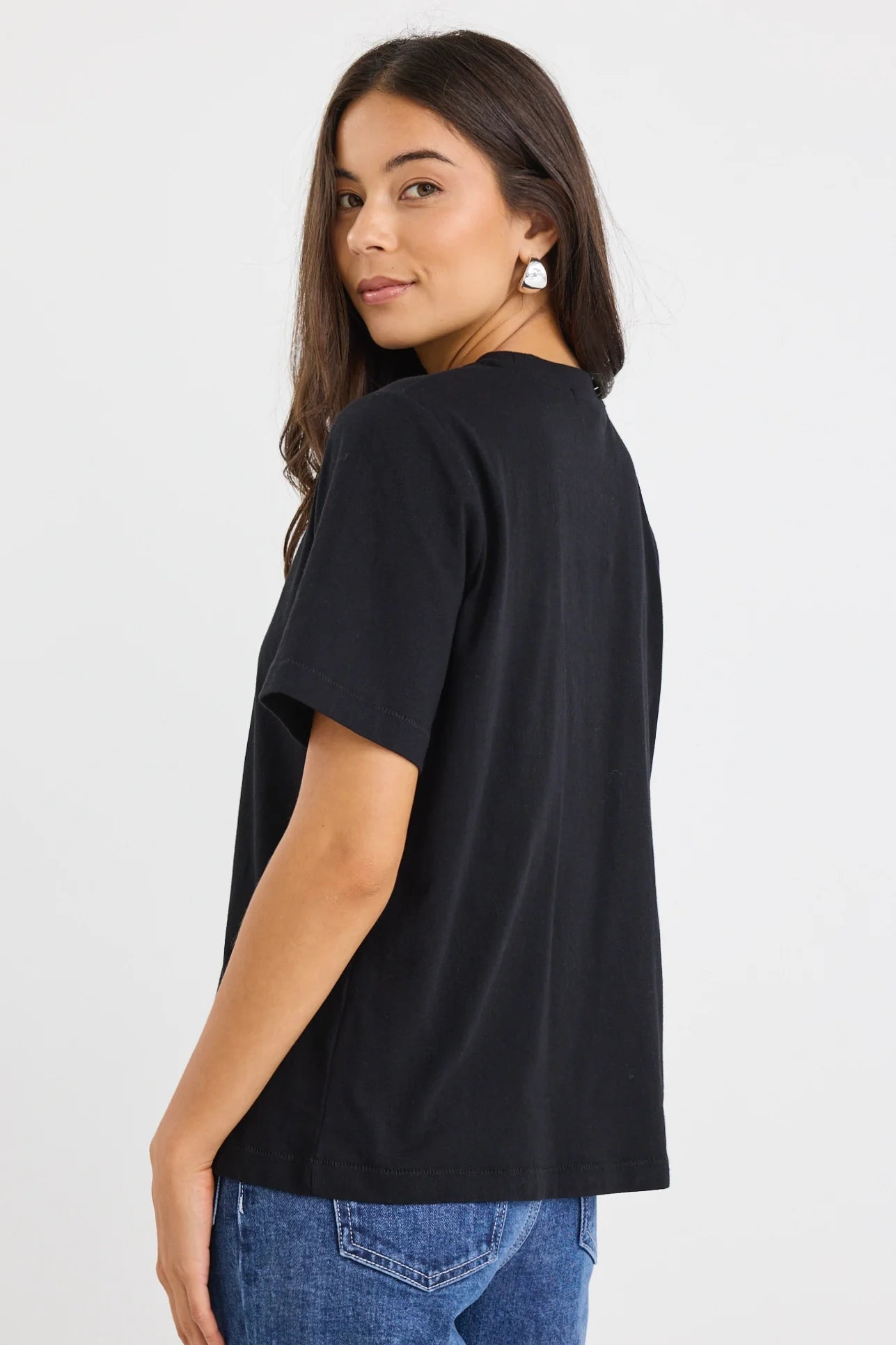 Street Crew Neck Boxy Tee - Black