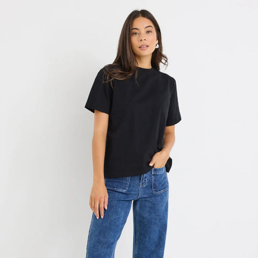 Street Crew Neck Boxy Tee - Black