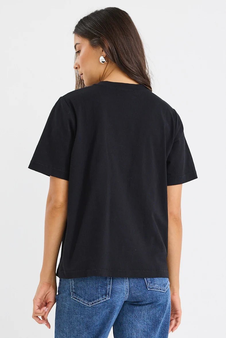 Street Crew Neck Boxy Tee - Black
