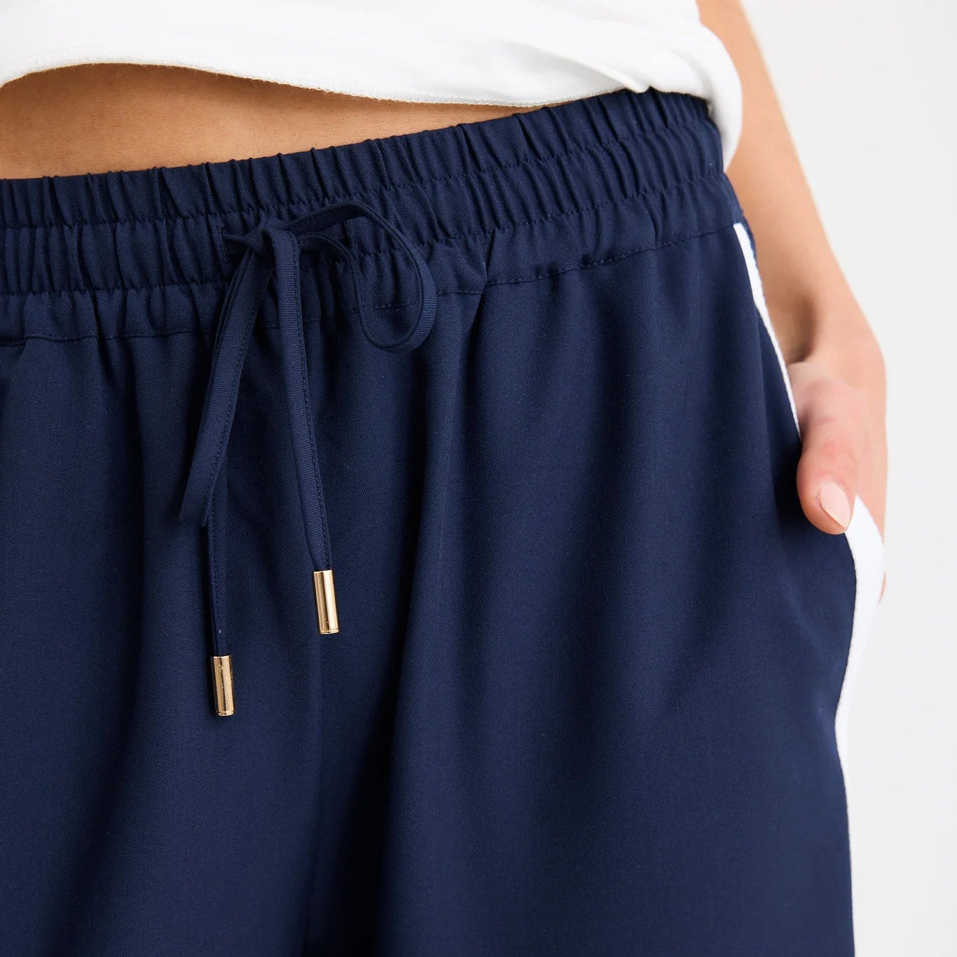 Townie Blue Side Stripe Elastic Waist Pants