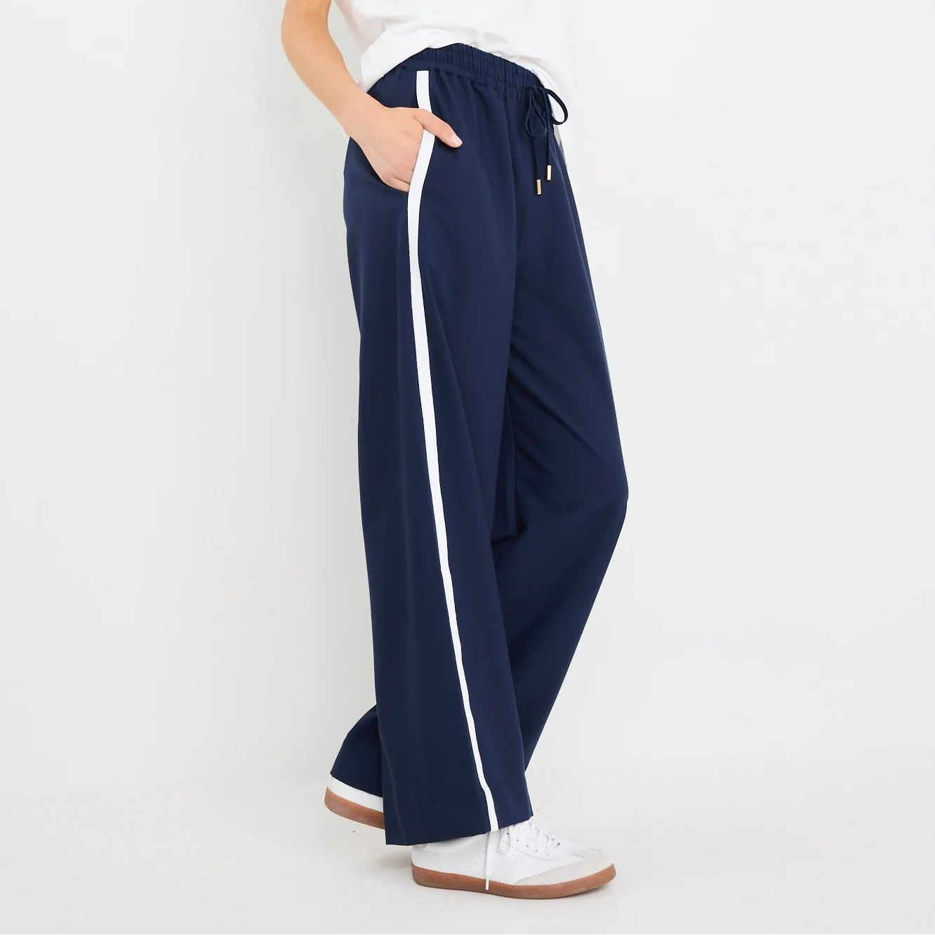 Townie Blue Side Stripe Elastic Waist Pants