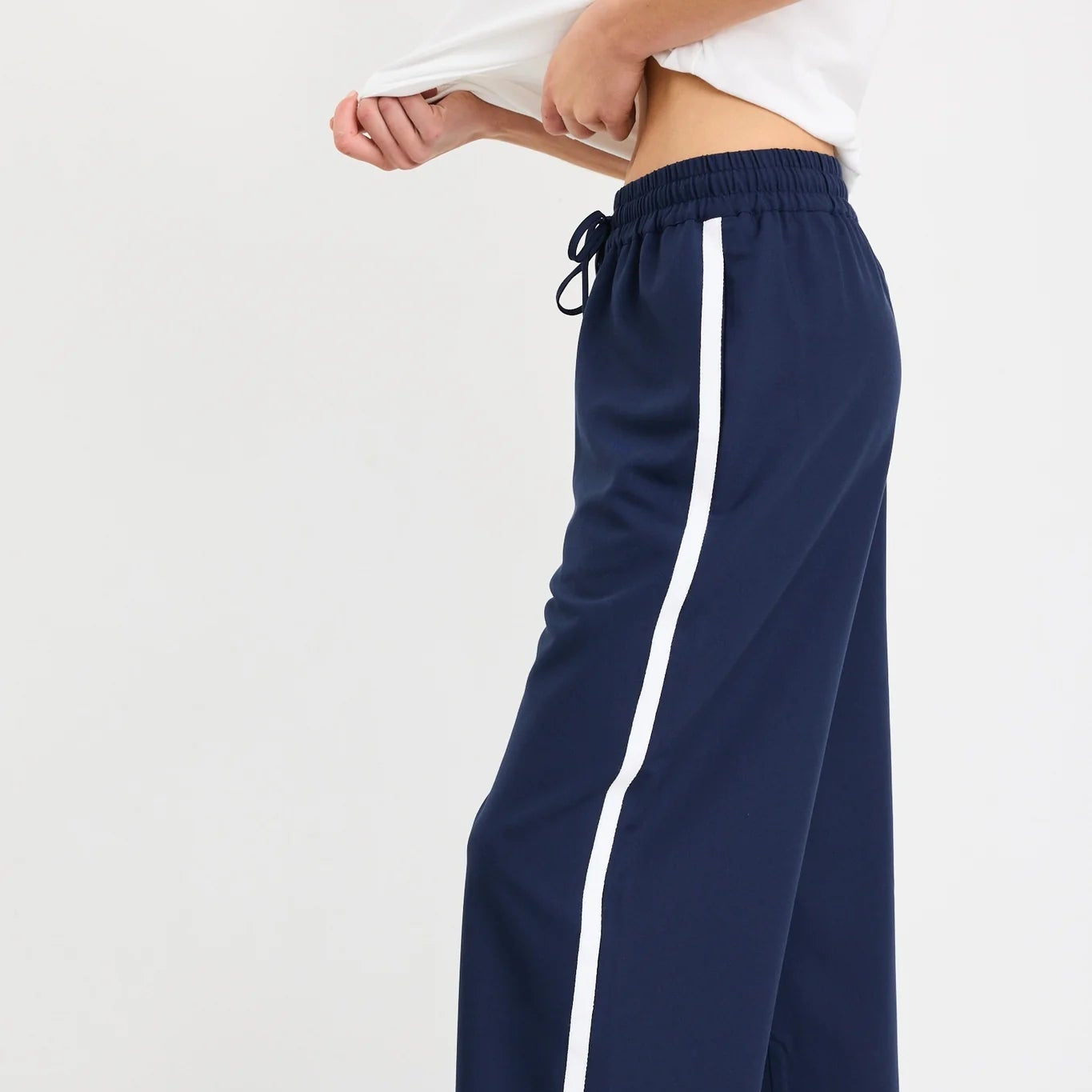 Townie Blue Side Stripe Elastic Waist Pants