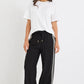 Vibe Black Jaquard Stripe Wide Leg Pants