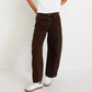 Varsity Forward Seam Barrel Jeans / Chocolate