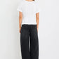 Svelte Ivory Shirred Detail Short Sleeve Tee